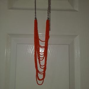Orange seed bead necklace